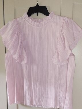Dusty Rose Pink Ruffle Sleeve Women's Top